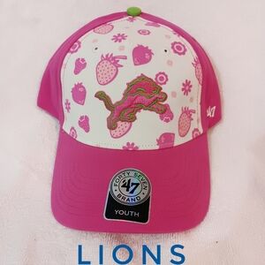 Detroit Lions Youth Strawberry Smoothie Hat '47 Brand Adjustable Cap NWT